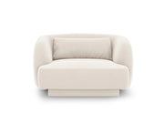 Cosmopolitan Design - Poltrona "Tulum" in velluto beige chiaro 