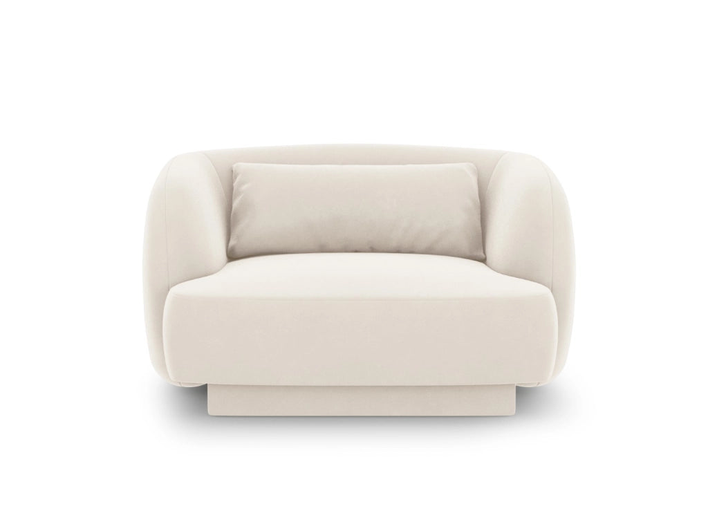 Cosmopolitan Design - Poltrona "Tulum" in velluto beige chiaro 