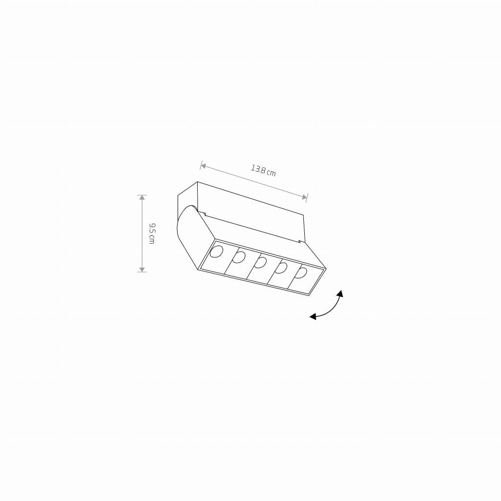 Nowodvorski Focus Mini LED faretto 5 luci 10W nero 3000K