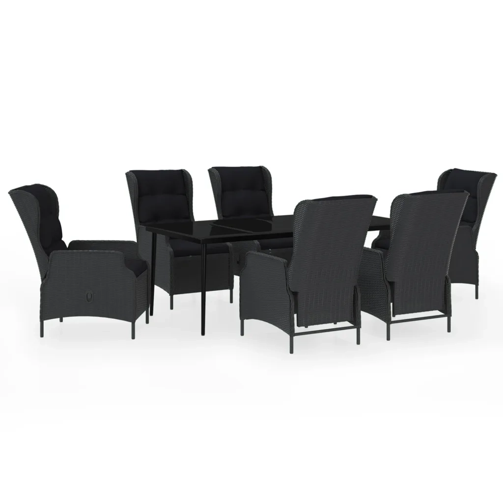 Set da Pranzo da Giardino 7 pz Grigio Scuro 3099659