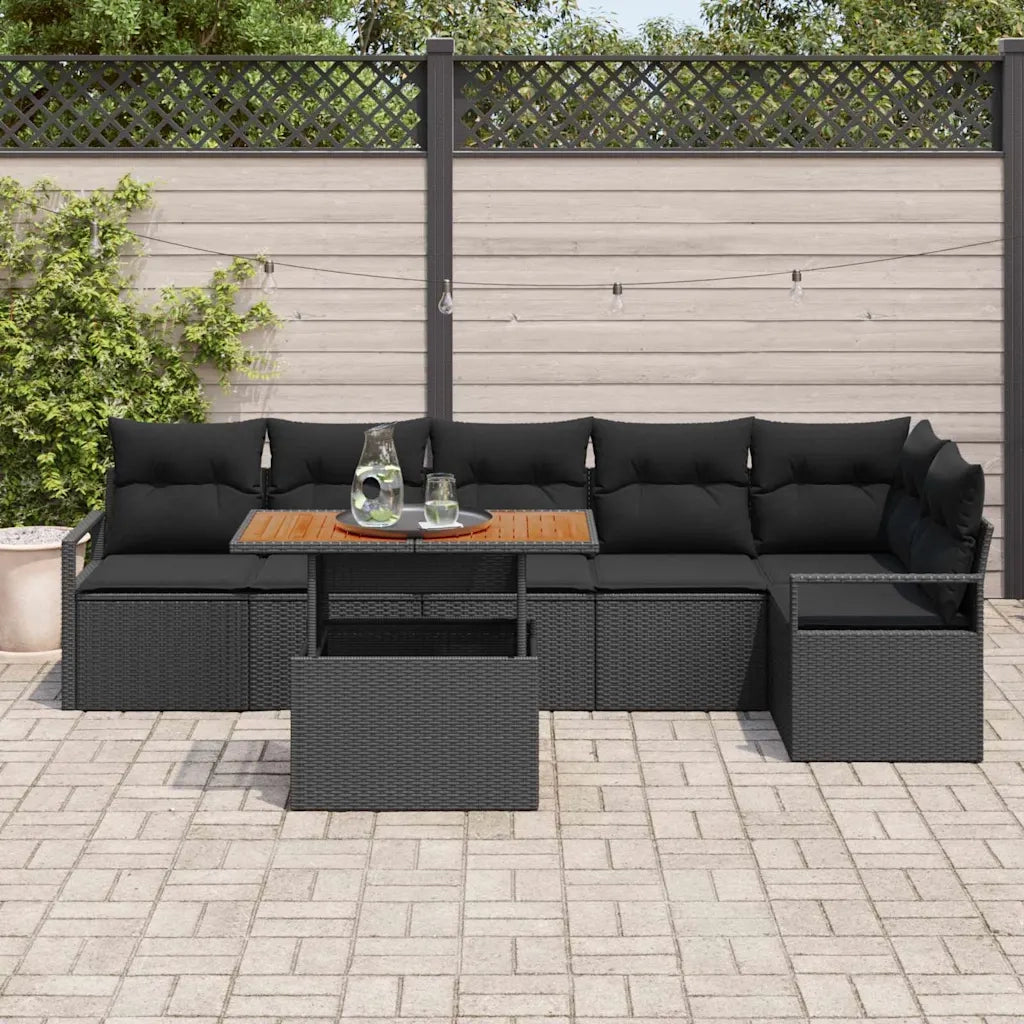 Set Divano da Giardino con archiviazione 7 pcs Nero Poly Rattan 3358459