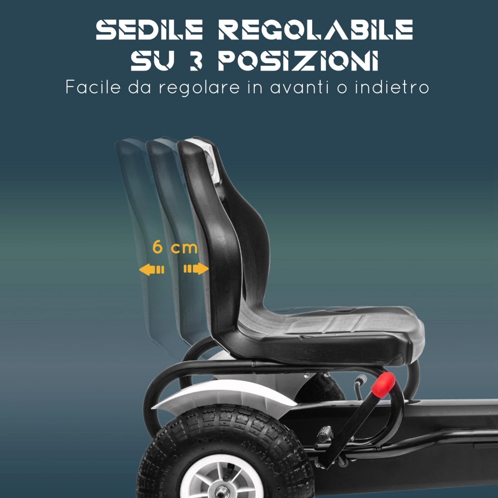 Go Kart a Pedali per Bambini ¨C Minimal ¨C Plastica e Metallo, 121x58x61 cm