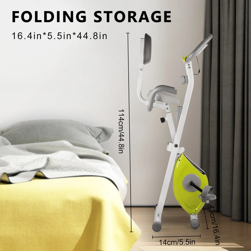 Cyclette pieghevole , resistenza magnetica a 8 livelli, sedile regolabile, con volano magnetico da 2,5 kg, silenziosa e liscia
