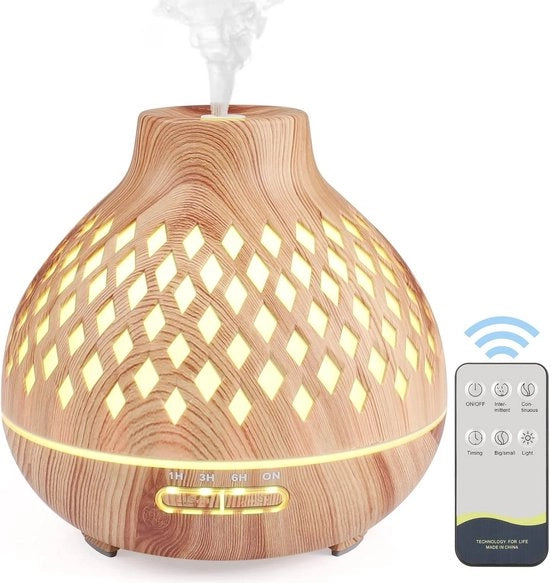 Diffusore elettrico da 400 ml con telecomando e umidificatore per aria - per uso domestico e yoga