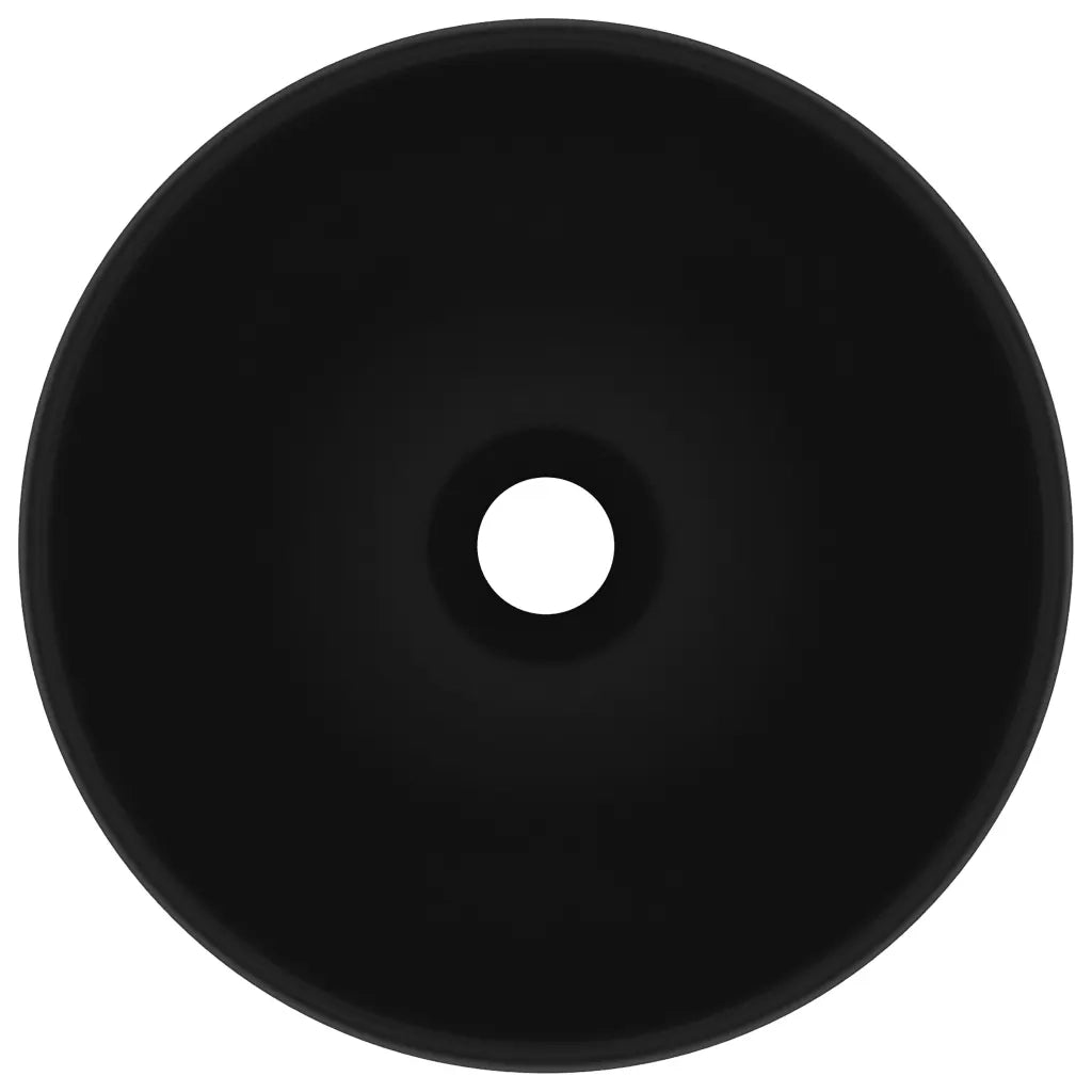 Lavandino-Lavello Lusso Rotondo Nero Opaco 32,5x14 cm in Ceramica