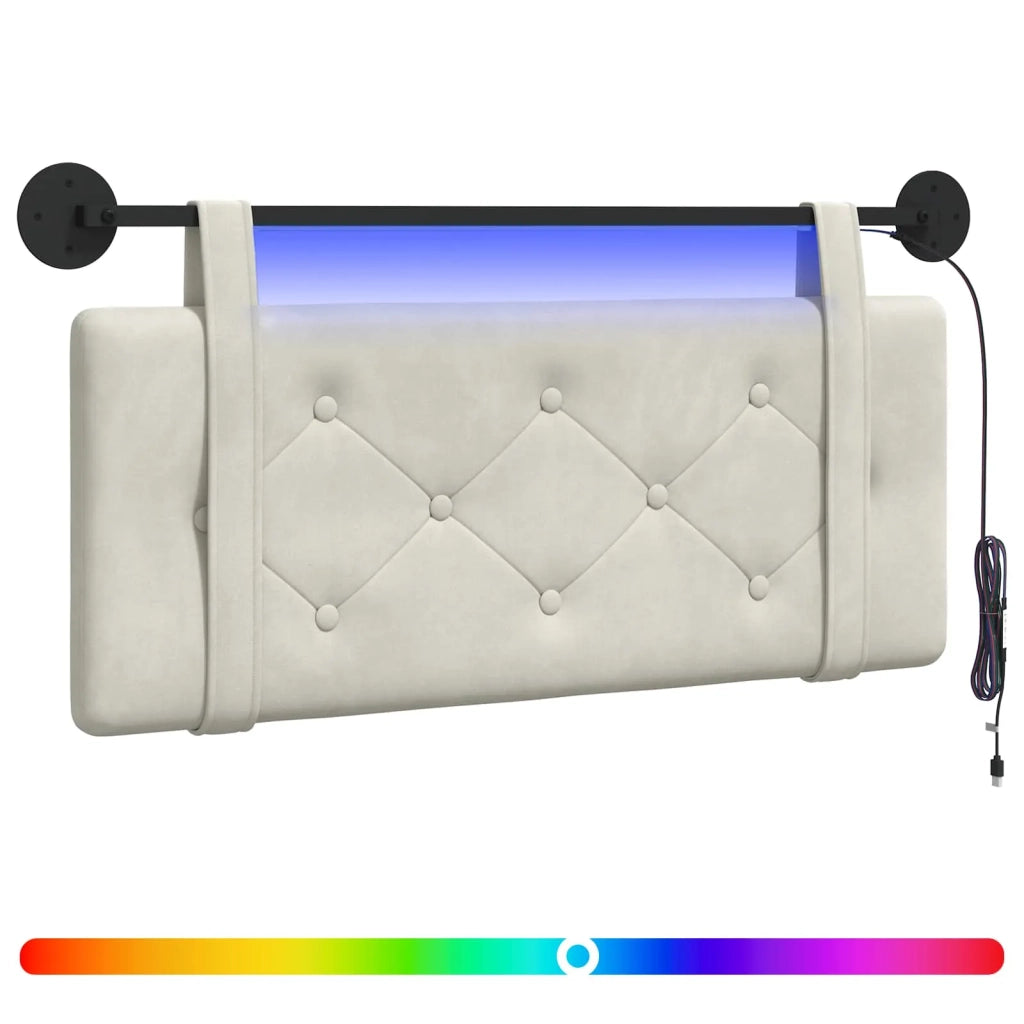 Testiera | Testata sospesa Con luce LED Crema Velluto
