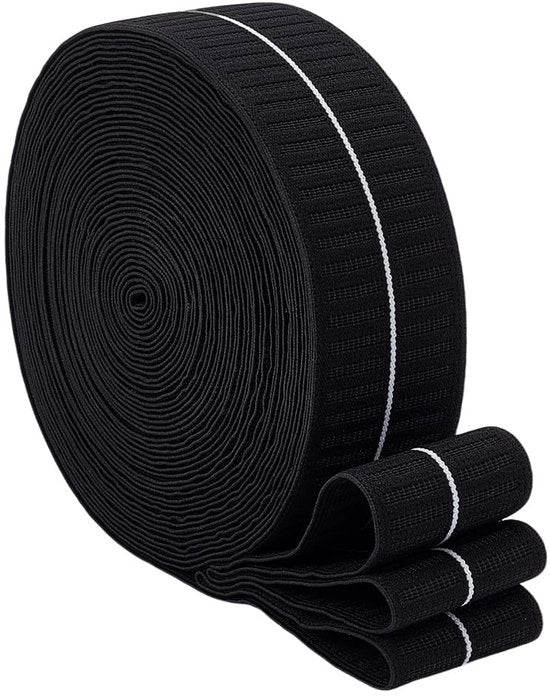Corda elastica 9,14 m - Banda elastica bianca - Polyester duraturo - Elastici intrecciati - Per cucire o cucire - Respiro e resistente allo sfregamento