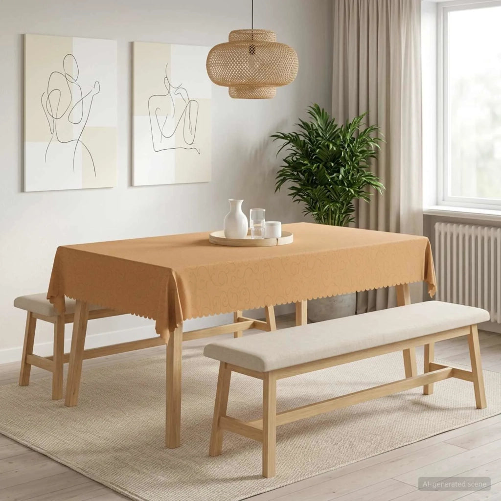 Tovaglia da Tavolo Rettangolare Beige 140 x 200 cm 42040110