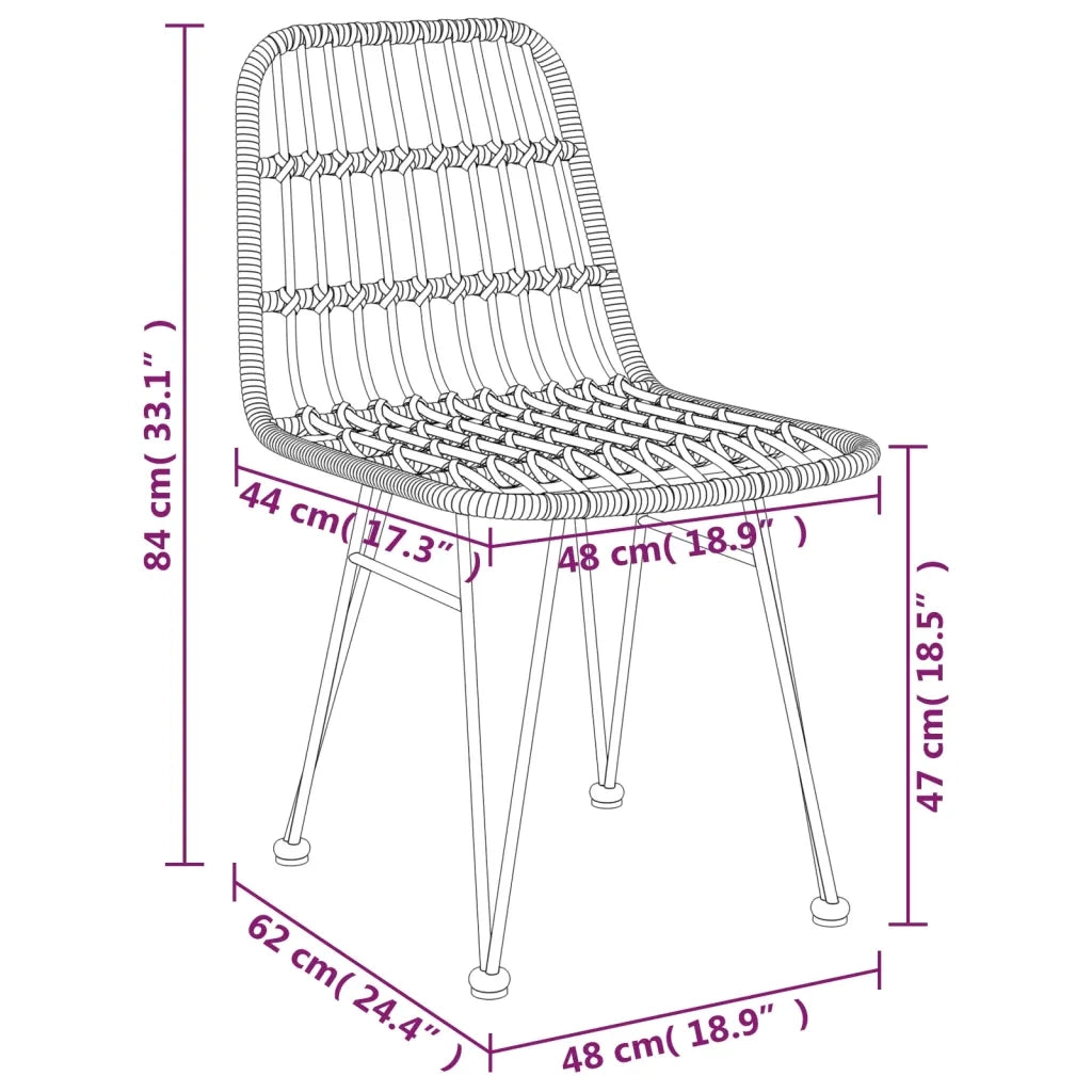 Set da Pranzo da Giardino 5 pz Nero in Polyrattan 3157840