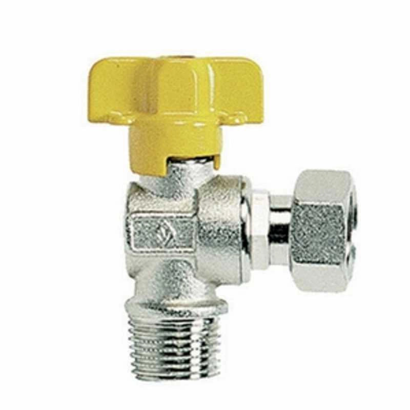 RUBINETTO A SFERA GAS BUGATTI 90° SQUADRA CON BOCCHETTONE - UNIVERSALE