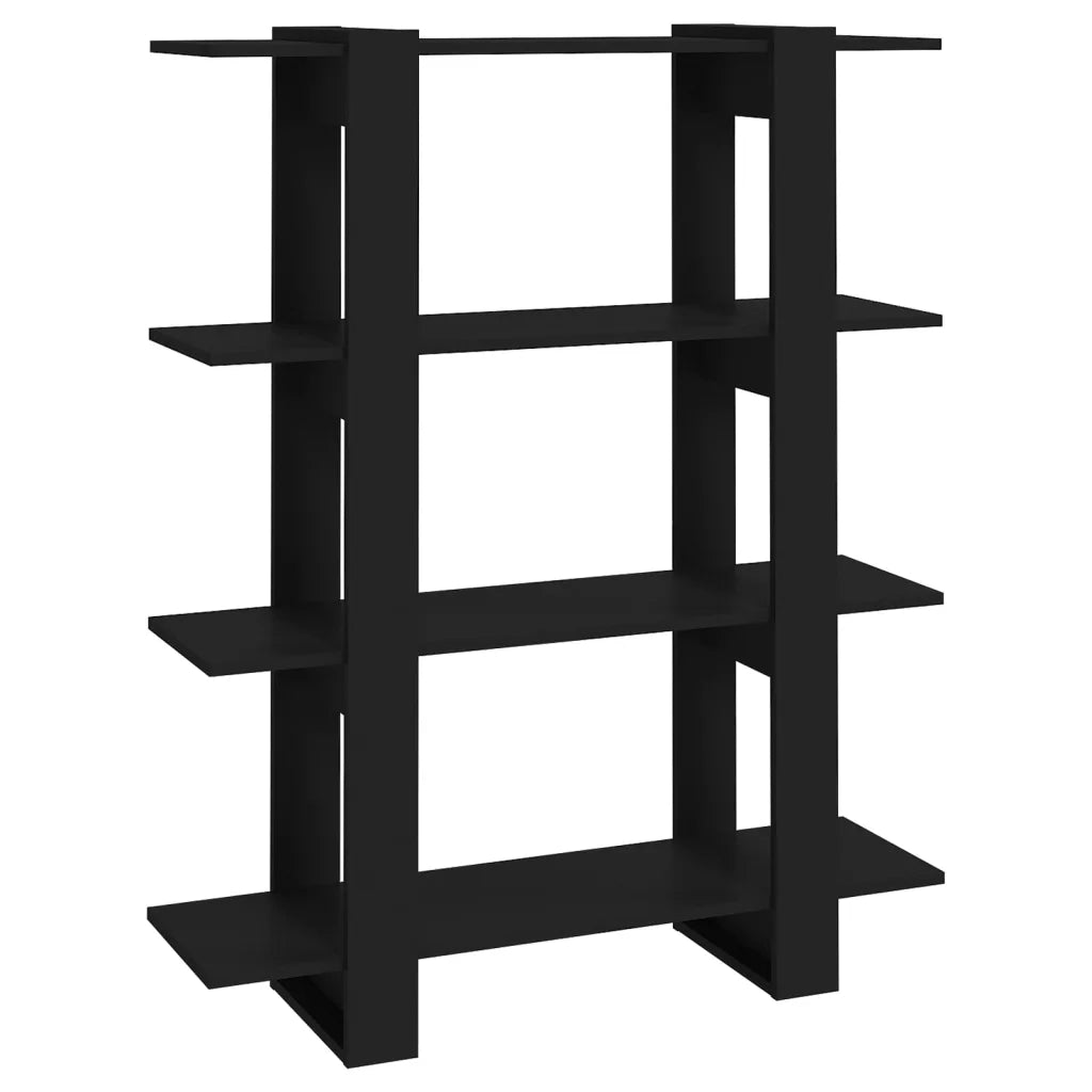 Libreria Divisorio-Scaffale per Libri-Mobile di Stoccaggio Nero 100x30x123,5 cm