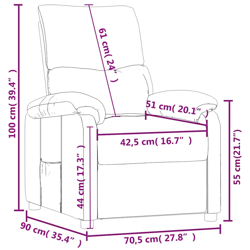 Poltrona Reclinabile in Tessuto Grigio Chiaro 340177