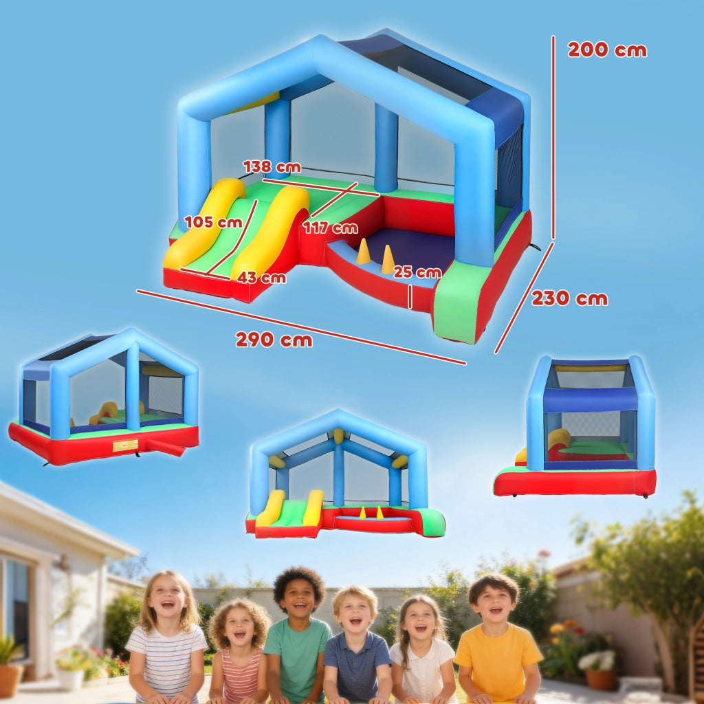 Castello Gonfiabile 4 in 1 ¨C Xylo ¨C con Scivolo Piscina Palline Gioco Lancio Anelli Multicolore