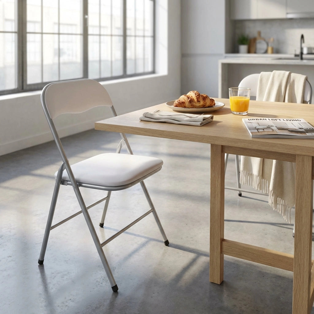 Sedia Pieghevole Salvaspazio in Acciaio PVC cm 44x45x79 - SLIM