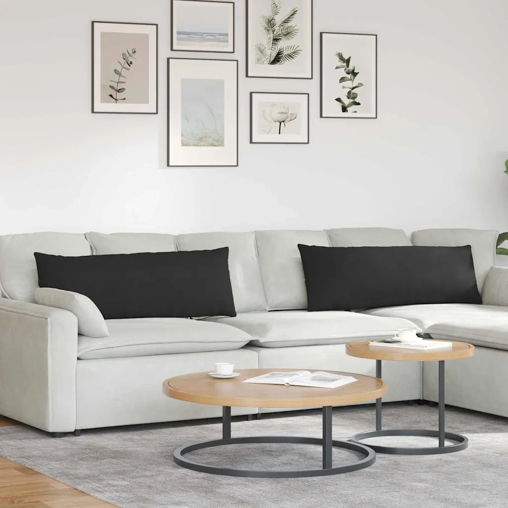 Cuscini da Divano 2 pcs Nero 120 x 40 cm Tessuto 42013814