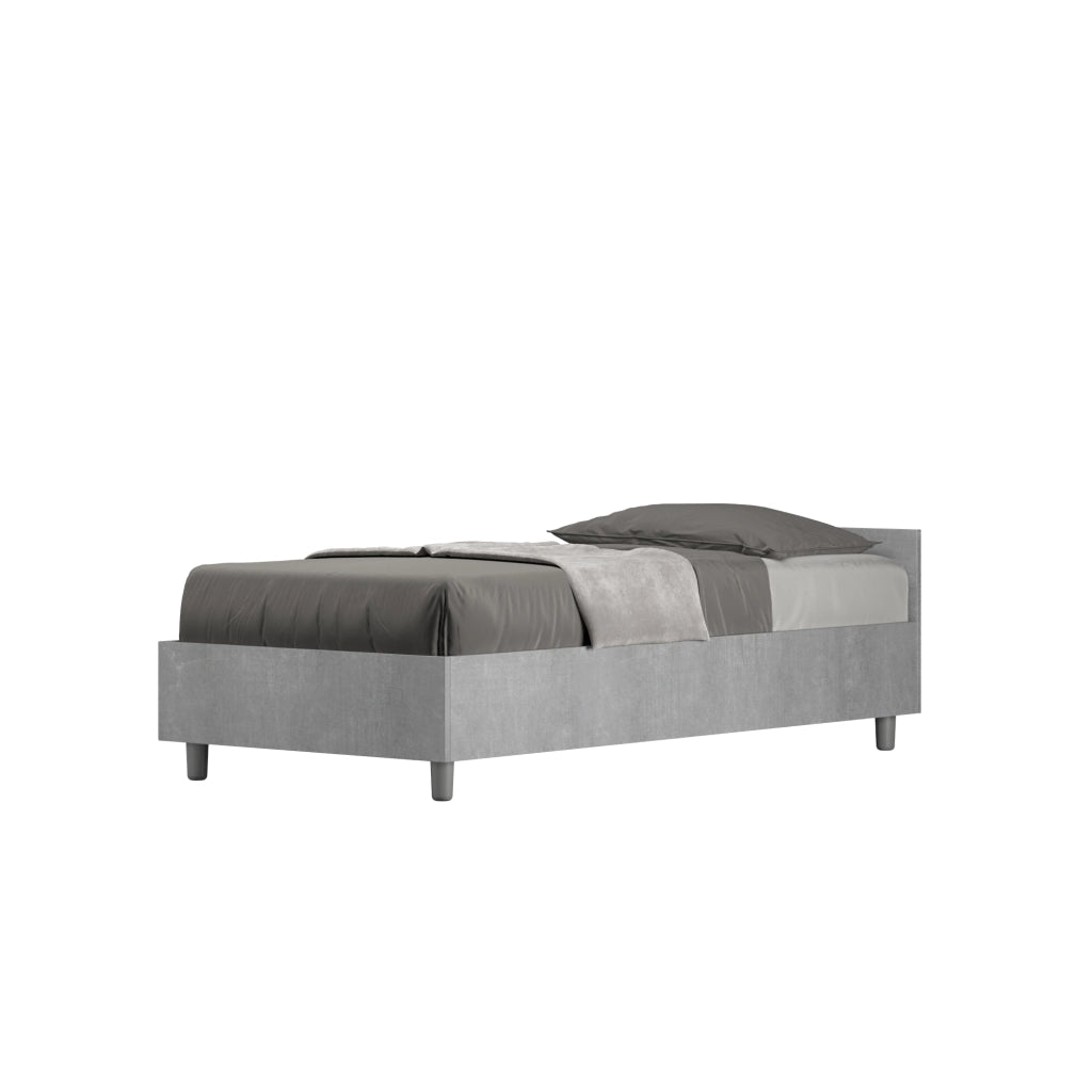 BS COM Letto singolo contenitore 80x190 cemento