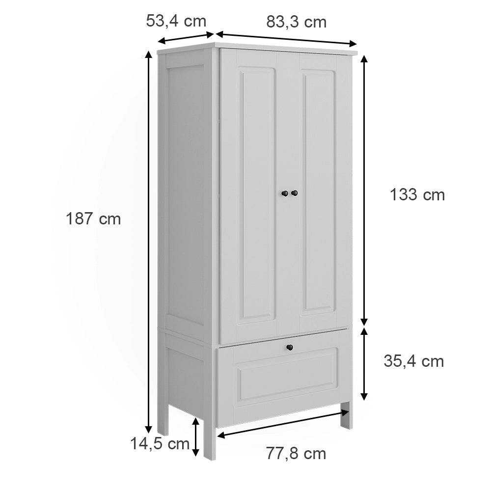 Vitalispa Guardaroba per bambini Bianco 83.3 x 187 cm