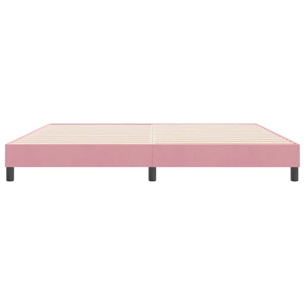 Letto matrimoniale | Letto per adulti | Giroletto a Molle senza Materasso Rosa 180x210 cm in Velluto