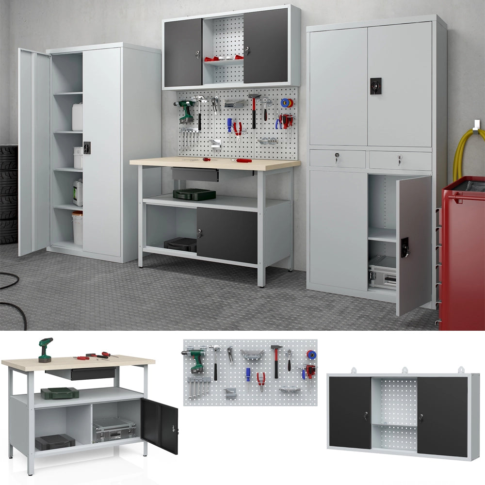 Vicco Armadietto per attrezzi Grigio 120 x 202 cm