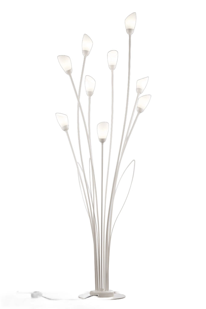 Lampada da terra GLORIOSA Jupiter sabbia-grigio 9xG9