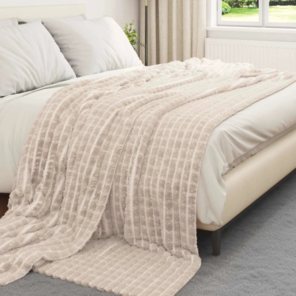 Coperte da Pile 6 pcs Beige 240 x 220 cm Panno 42016943