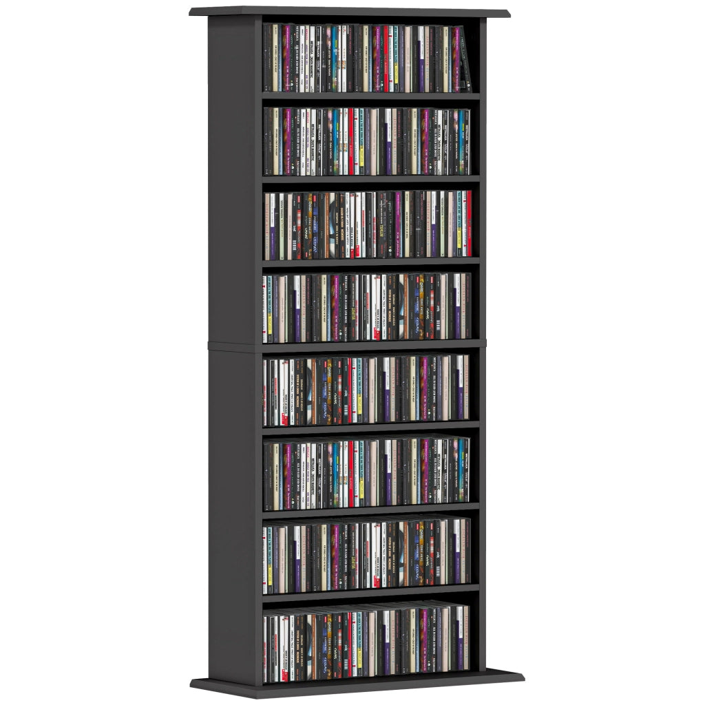 Libreria per CD DVD ¨C Xylo ¨C 8 scomparti 6 ripiani regolabili nero
