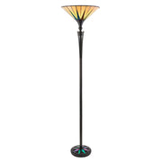 Lampada da terra vetrata Tiffany Dark Star nera E27 60W