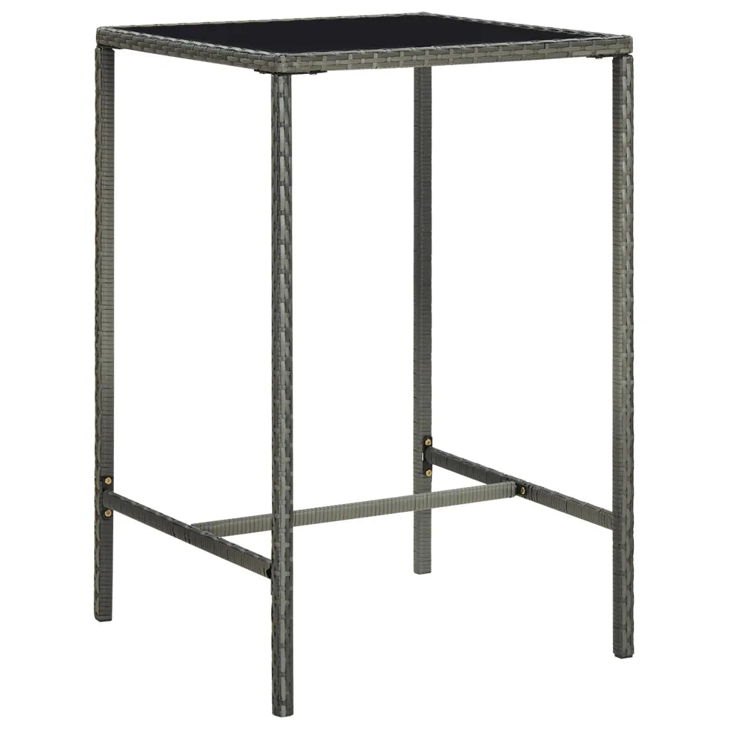 Set da Bar da Giardino 5 pz con Cuscini in Polyrattan Grigio 3094791