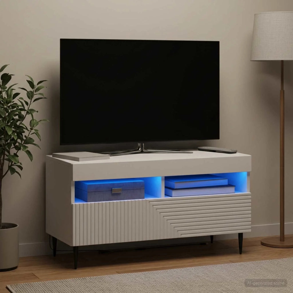 Mobile TV LED Bianco Legno ingegnerizzato 896995