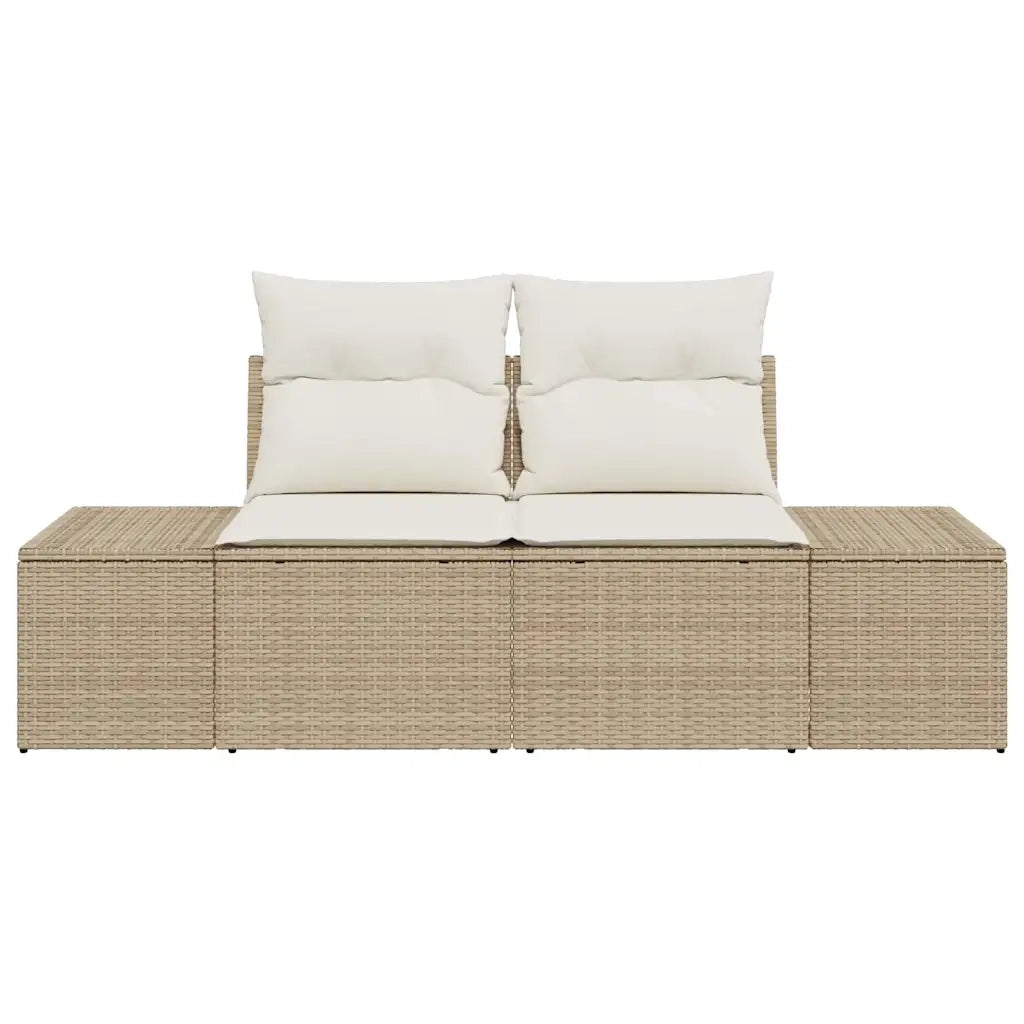 Divano da giardino Beige 184 x 62 x 69 cm polyrattan 42006796