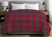 Trapunta Piumone Invernale 300gr Cotone Made Italy Disegno Scozzese Kilt Rosso - Matrimoniale - Kilt Rosso