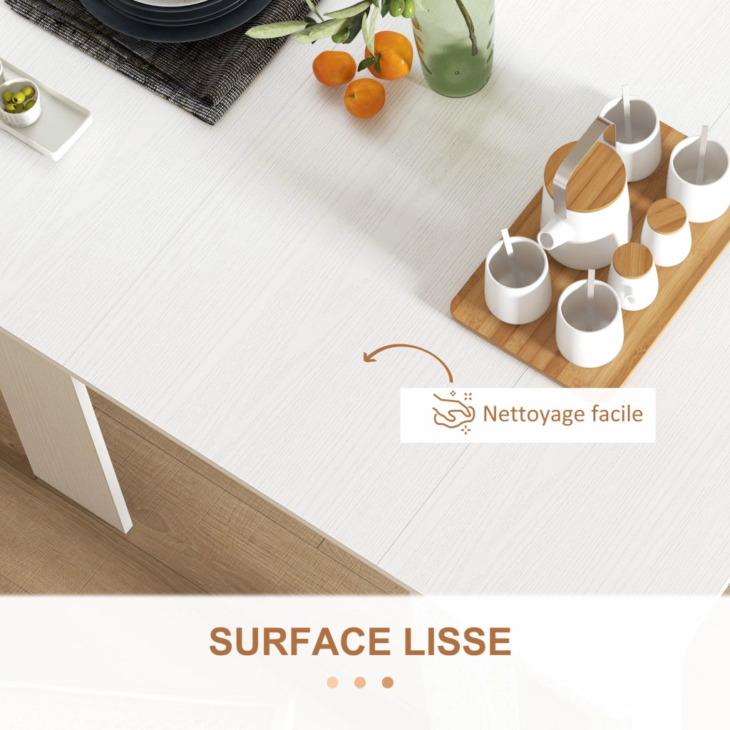 Tavolo da pranzo allungabile pieghevole ¨C Minimal ¨C Bianco