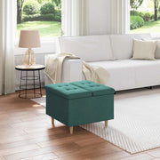 Pouf contenitore Verde Scuro 60 x 60 x 45 cm Tessuto 876821