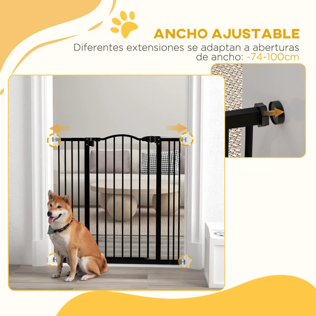 Barriera per Cani con Larghezza Regolabile 76-104 cm ¨C Zephmum ¨C Nero