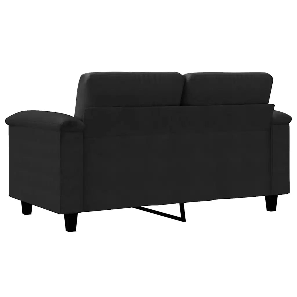 Divano a 2 Posti Nero 120 cm in Tessuto Microfibra 359558