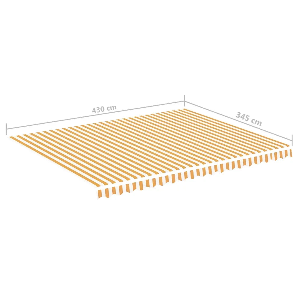 Tessuto di Ricambio per Tenda da Sole-Ricambio telo per tenda da sole Giallo e Bianco 4,5x3,5 m