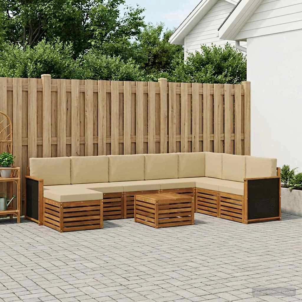 Set di divani da esterno 7 pz Naturale 3384734