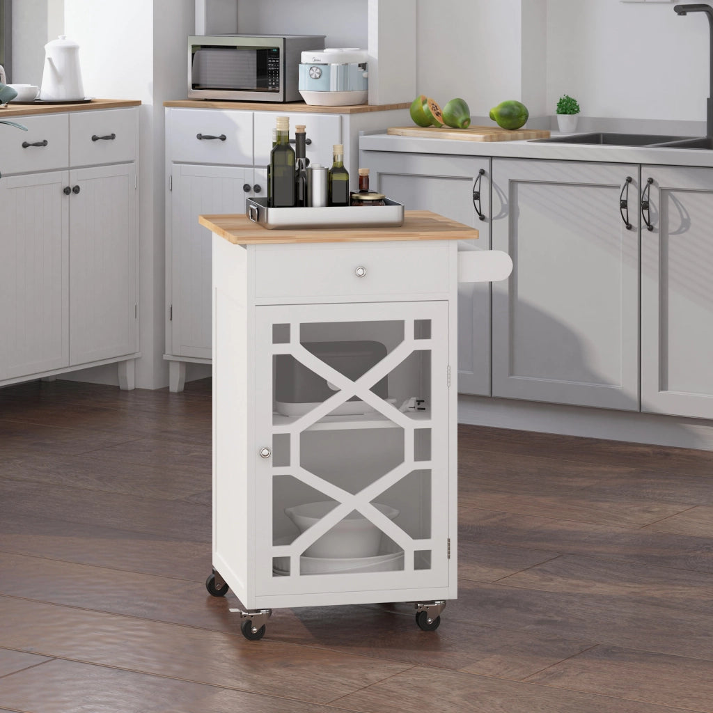 Tavolino da cucina con ruote ¨C Minimal ¨C Bianco
