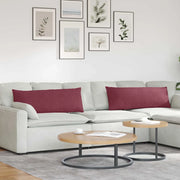 Cuscini da Divano 2 pz-Set di 2 Cuscini per Sofa Rosso Vino 120 x 40 cm Tessuto