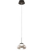 Arabella - Lampada a sospensione singola di Fabas Luce - Led 8W - Lampada da soffitto Diametro 14cm Fumè