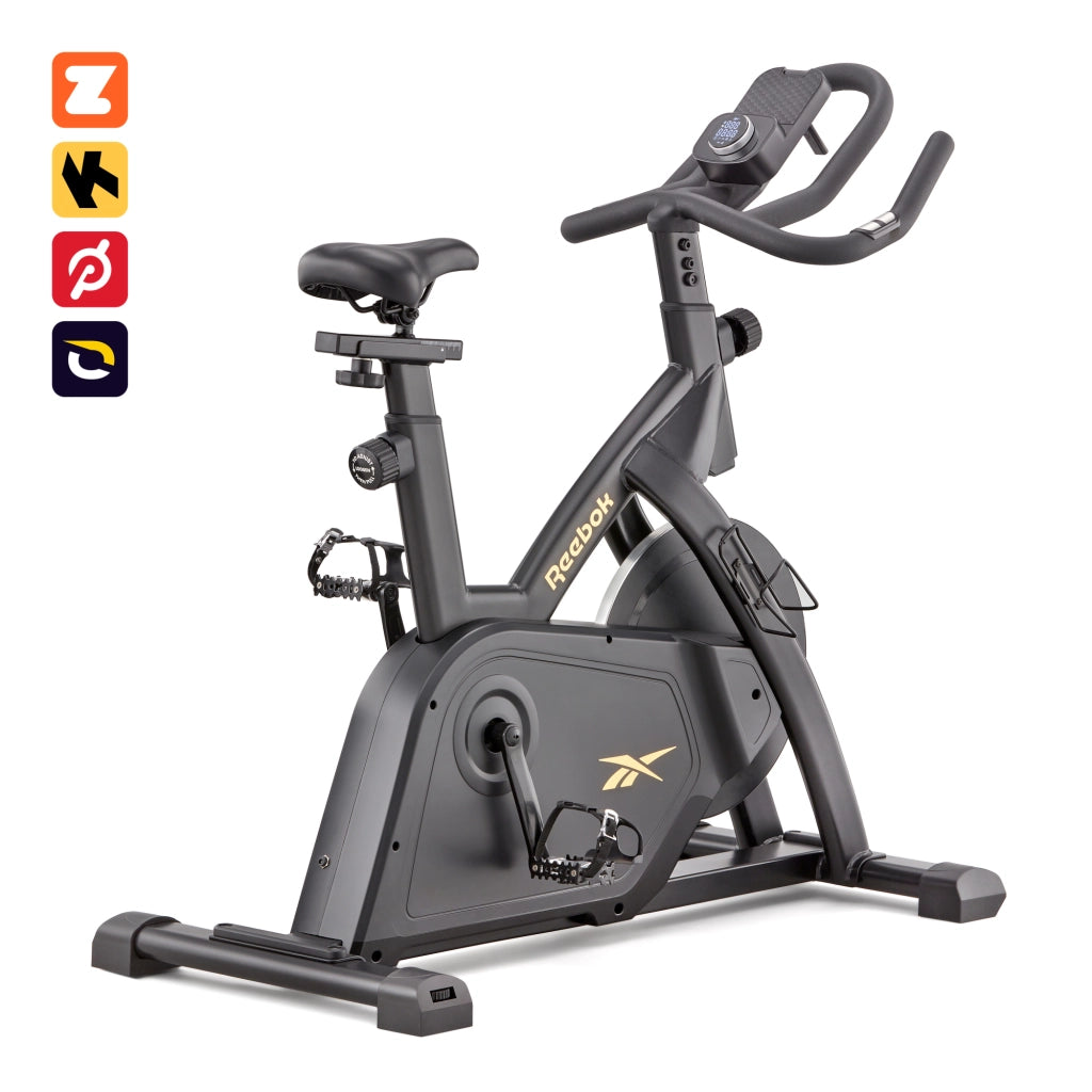 Spinning Bike de fitness Ergomètre - Reebok - Maison/Appartement - Modèle FR30 - Roue d'inertie 18 KG - Ecran LED