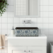 Lavabo Appoggio-Lavandino-Lavello Nero e Blu Rettangolare 46x35,5x13 cm Ceramica