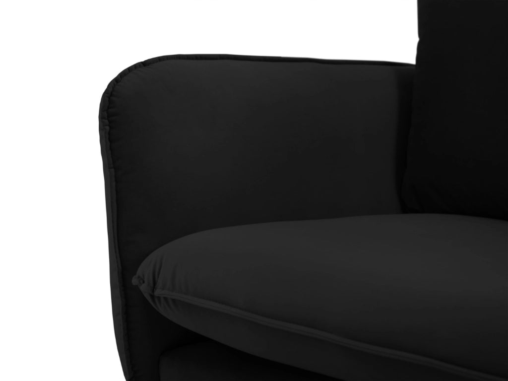 Cosmopolitan Design - Divano "Vienna" 4 posti in velluto nero 