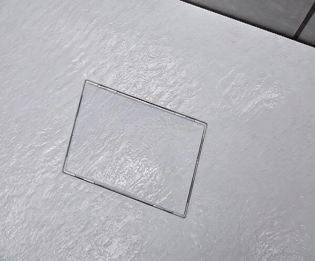 Piatto doccia in resina 70x140 cm SMC effetto pietra colore bianco CUBA
