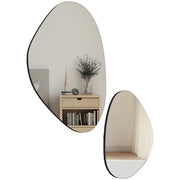 Specchi da Parete 2 Pezzi ¨C zephmum ¨C Nero, Metallo, 70x46 e 49.5x31 cm