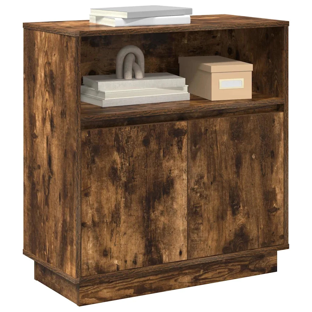 Credenza con LED-Buffet Rovere fumo 71 x 34.5 x 75 cm