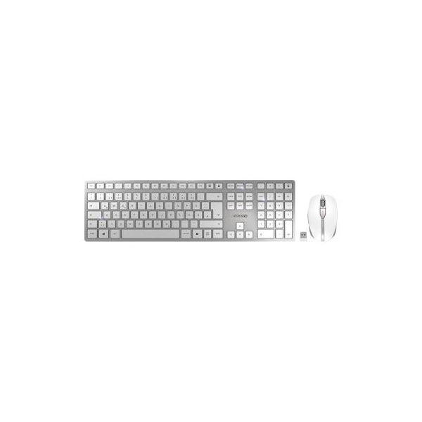 Cherry dw 9100 slim tastiera mouse incluso universale rf senza fili + bluetooth qwertz tedesco argento - 150821