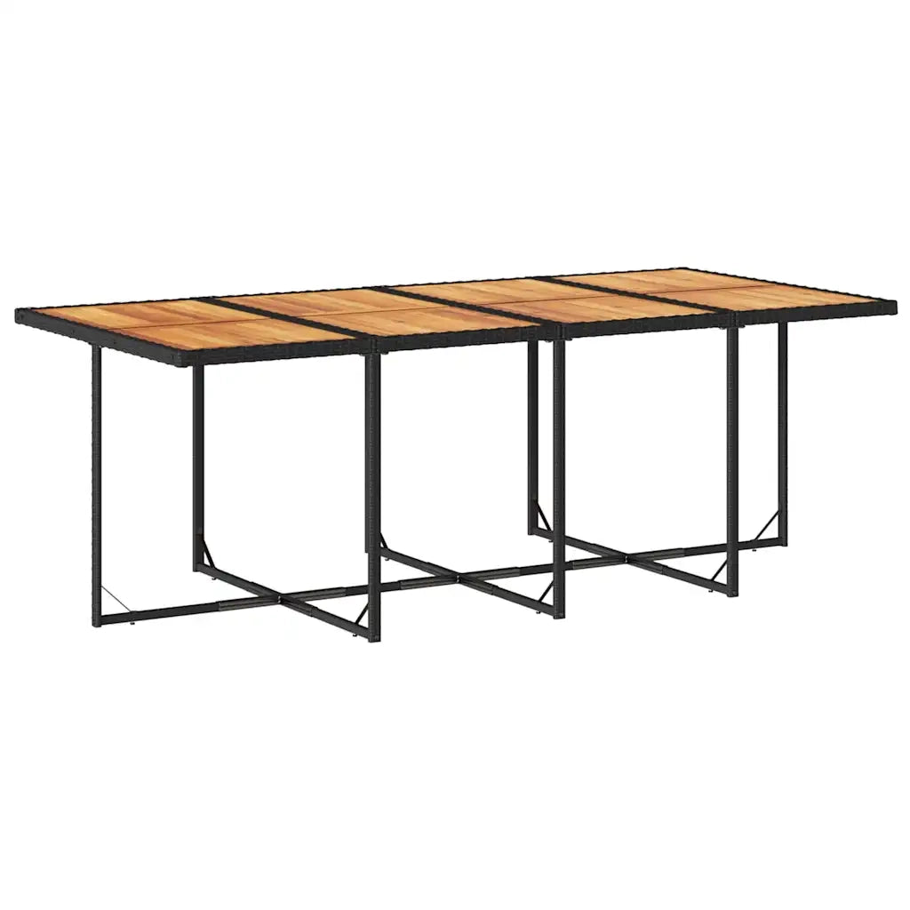 Set da Pranzo da Giardino 13pz con Cuscini Nero in Polyrattan 3210807