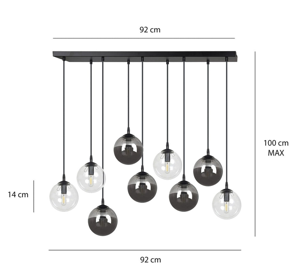 Lampadario Emibig COSMO 9 luci E14 nero multicolor