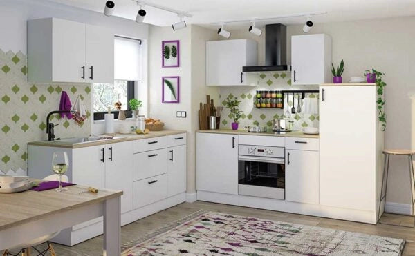 Mobile Base 60x60x90h Kira per Forno MDF Bianco/Rovere – Cucina Moderna